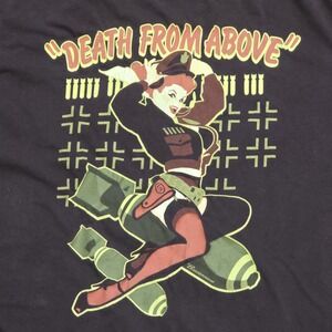 Bawidamann‎ Death From Above Pinup Bomb Graphic T-Shirt XL (Fits M) USA